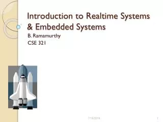 Introduction to Realtime Systems &amp; Embedded Systems