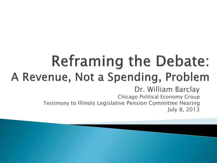 reframing the debate a revenue not a spending problem