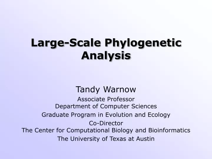 large scale phylogenetic analysis
