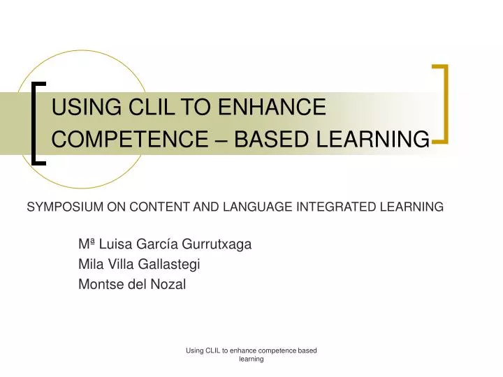 using clil to enhance competence based learning
