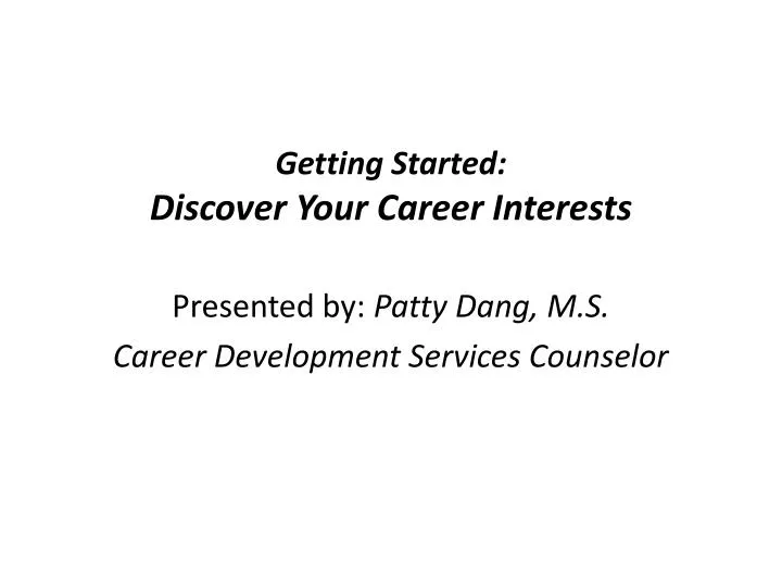 getting started discover your career interests