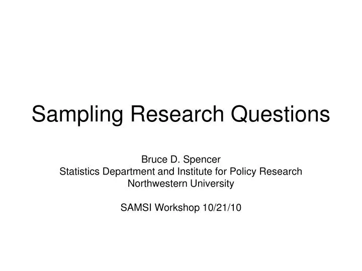 sampling research questions