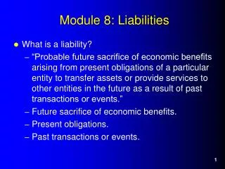 Module 8: Liabilities