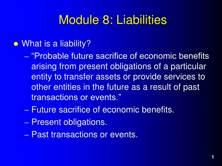 module 8 liabilities
