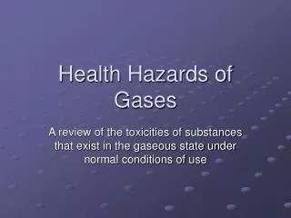 health hazards of gases