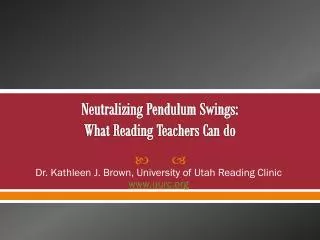 Neutralizing Pendulum Swings: What Reading Teachers Can do