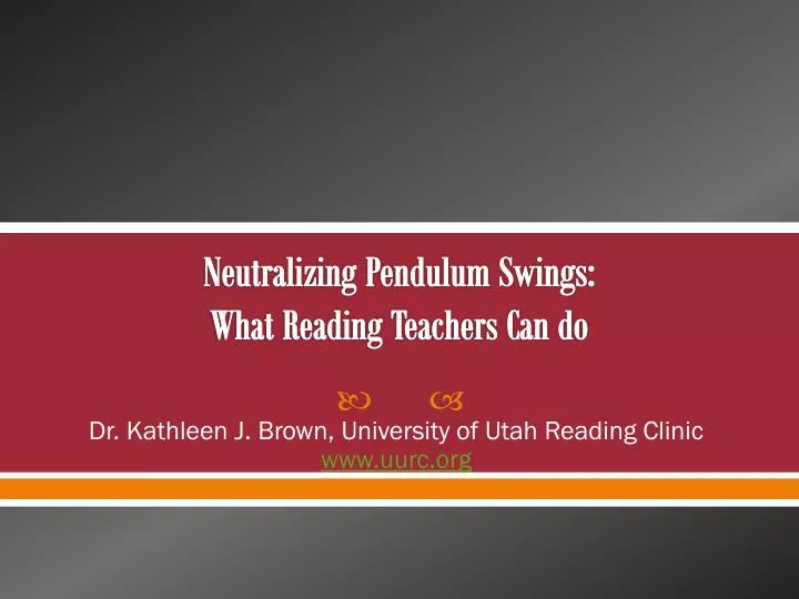 neutralizing pendulum swings what reading teachers can do