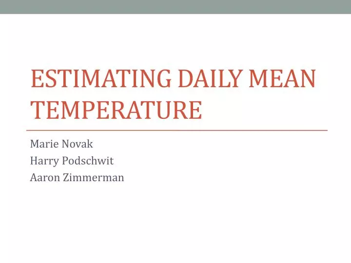 estimating daily mean temperature