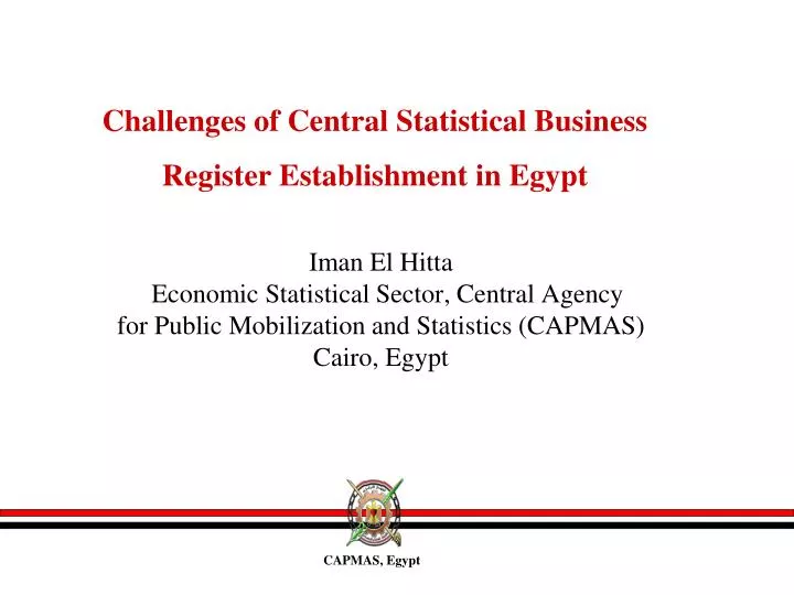 challenges of central statistical business register establishment in egypt