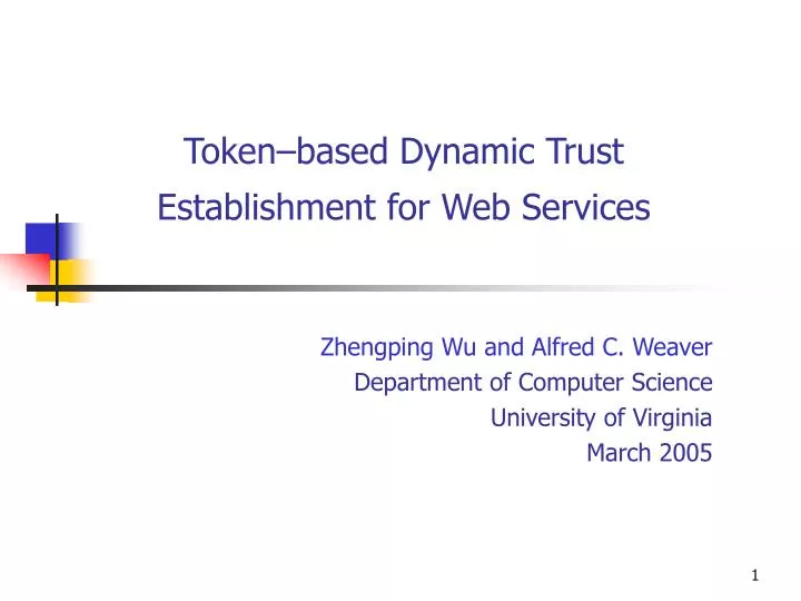 token based dynamic trust establishment for web services