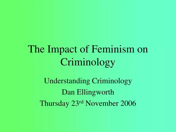 the impact of feminism on criminology