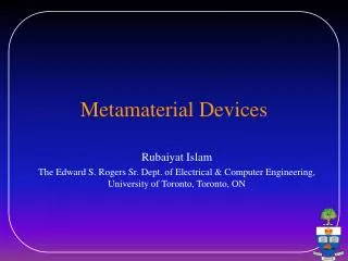 Metamaterial Devices