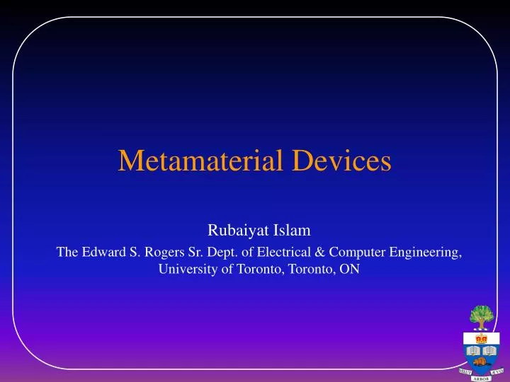 metamaterial devices