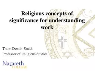 Religious concepts of significance for understanding work