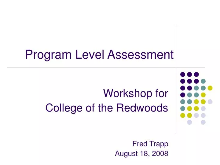 program level assessment