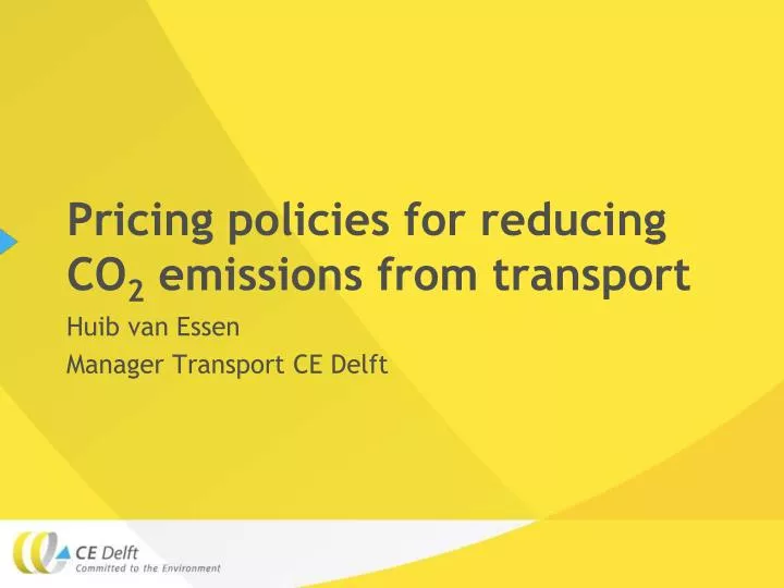 pricing policies for reducing co 2 emissions from transport