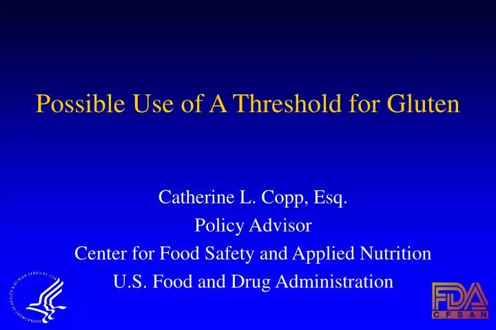 possible use of a threshold for gluten