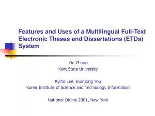 Features and Uses of a Multilingual Full-Text Electronic Theses and Dissertations (ETDs) System