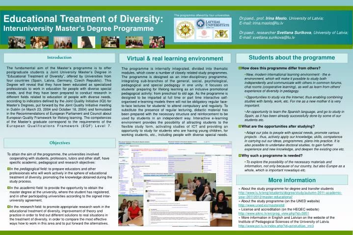 educational treatment of diversity interuniversity master s degree programme