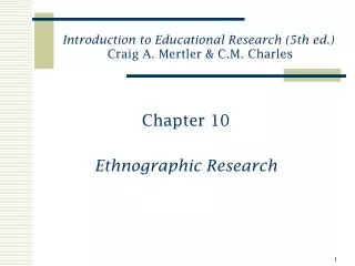 Chapter 10 Ethnographic Research