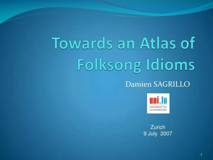 towards an atlas of folksong idioms