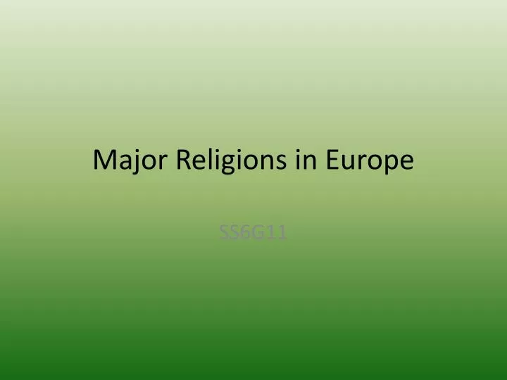 major religions in europe