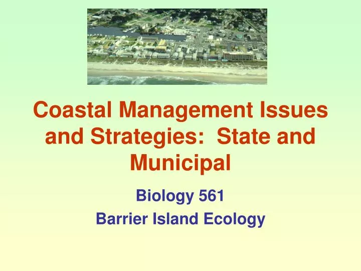 coastal management issues and strategies state and municipal