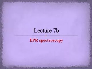 Lecture 7b