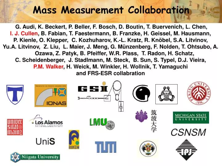 mass measurement collaboration