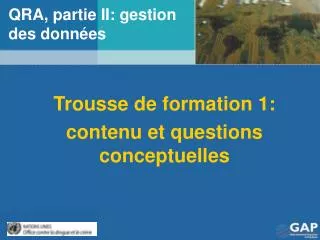 qra partie ii gestion des donn es