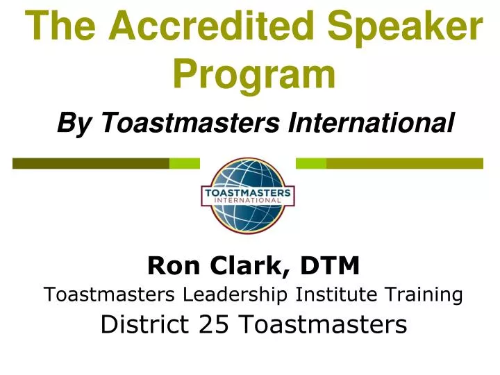 the accredited speaker program by toastmasters international