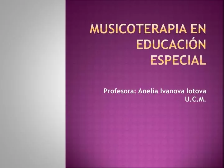 musicoterapia en educaci n especial