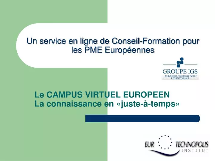 un service en ligne de conseil formation pour les pme europ ennes