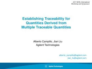 Establishing Traceability for Quantities Derived from Multiple Traceable Quantities