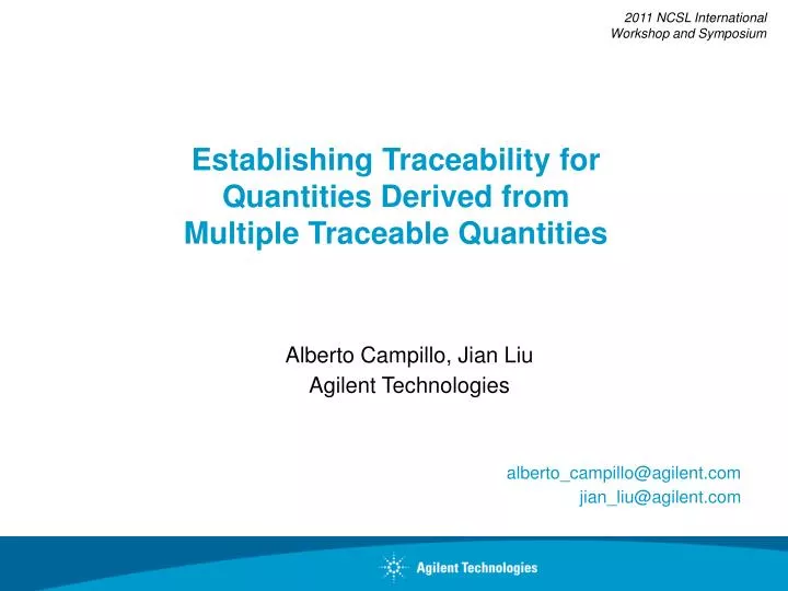 establishing traceability for quantities derived from multiple traceable quantities