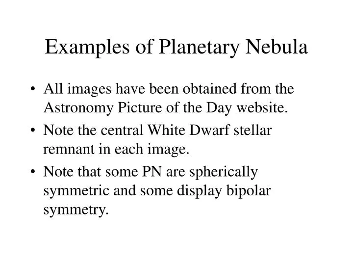 examples of planetary nebula