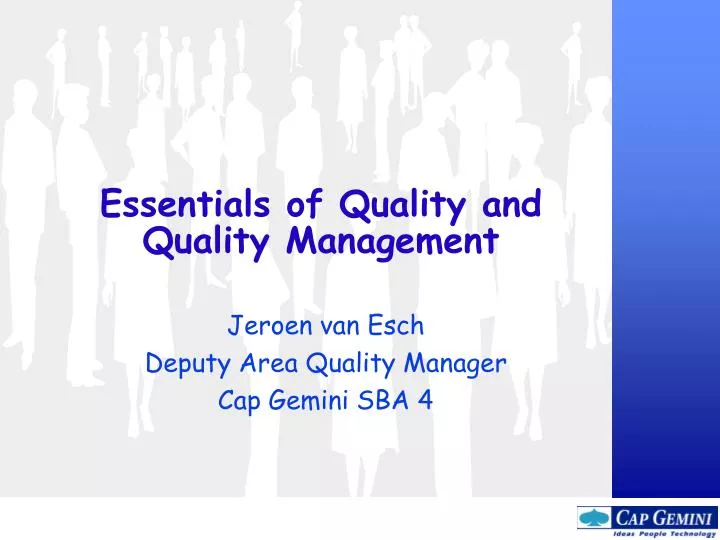 essentials of quality and quality management