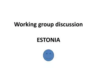 Working group discussion ESTONIA