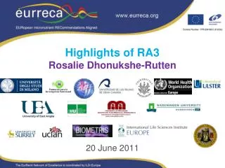 Highlights of RA3 Rosalie Dhonukshe-Rutten