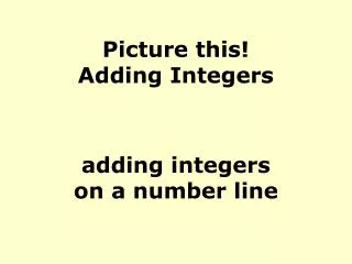 Picture this! Adding Integers