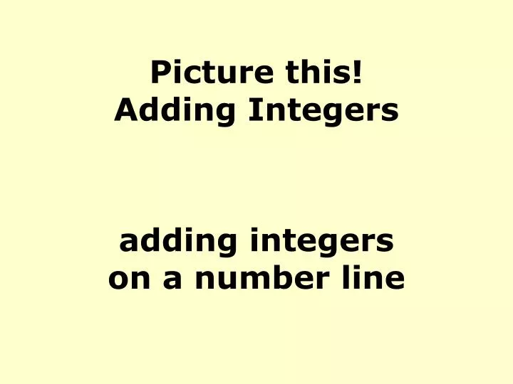 picture this adding integers