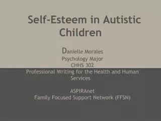 Self-Esteem in Autistic Children
