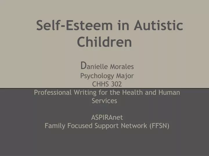 self esteem in autistic children