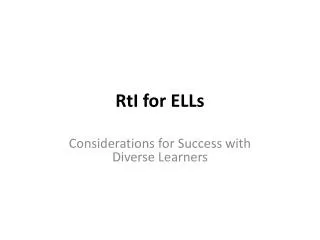 RtI for ELLs