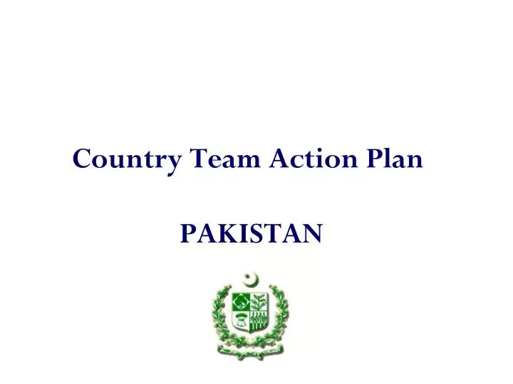 country team action plan pakistan
