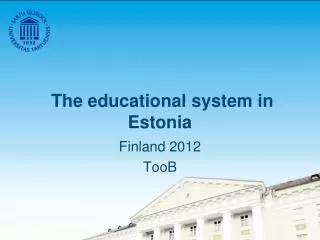 The educational system in Estonia