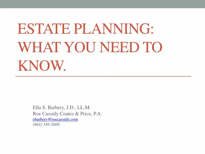 estate planning what you need to know