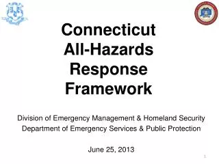 Division of Emergency Management &amp; Homeland Security Department of Emergency Services &amp; Public Protection June 2