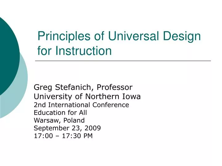 principles of universal design for instruction