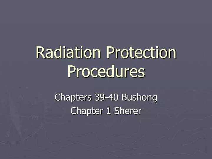 radiation protection procedures